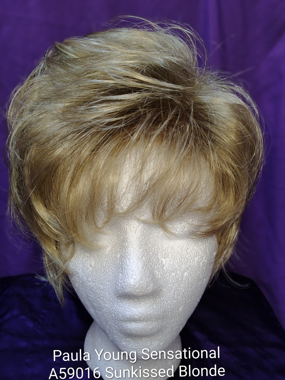 Paula Young Sensational Short Wig in Sunkissed Blonde.